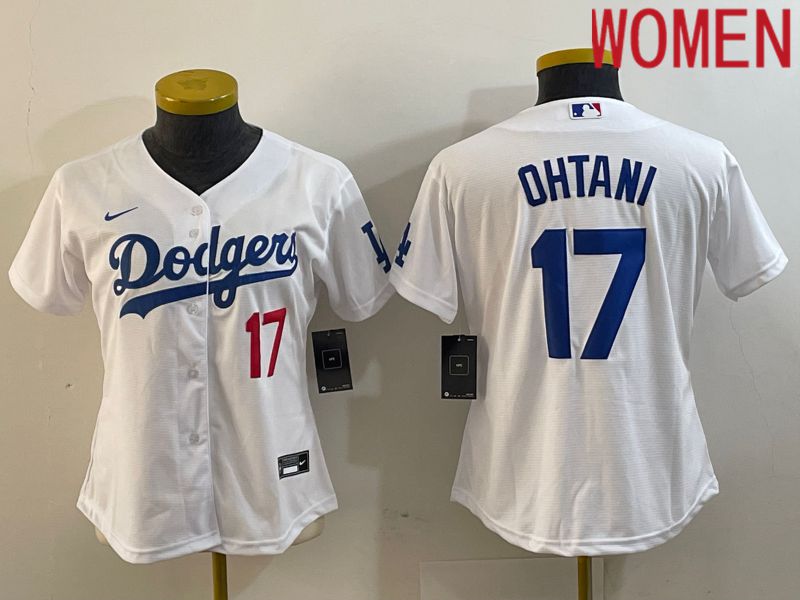 Women Los Angeles Dodgers #17 Ohtani White Nike Game MLB Jersey style 2->women mlb jersey->Women Jersey